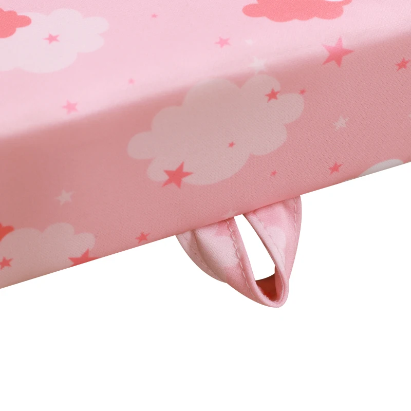 HOMCOM Kids Armchairs Children Sofa with Foot Stool Kids Sofa Durable Polyester Upholstered Cute Cloud Star Pattern Armchair W/Footrest - Pink