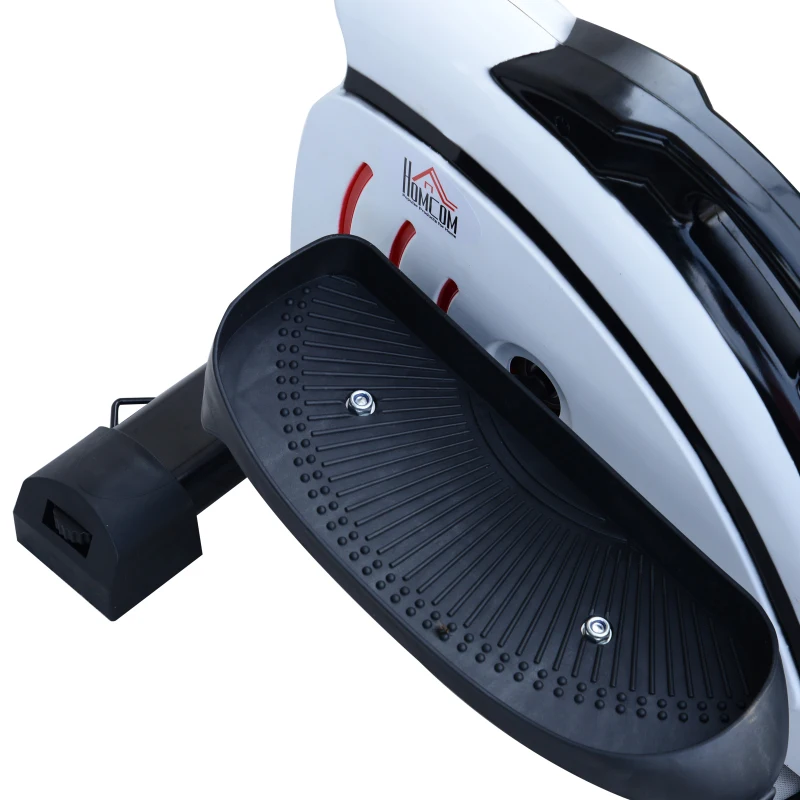 HOMCOM Máquina de Step Stepper Resistencia Ajustable Mini Bicicleta Elíptica Pantalla LCD con Asiento Carga 110kg 74x49x77cm Acero