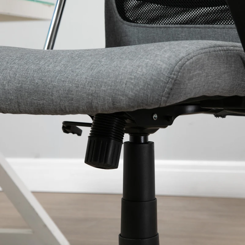 Vinsetto Silla de Oficina Ergonómica Silla de Escritorio Basculante Giratoria con Altura Ajustable del Asiento para Hogar Oficina 62x62x118-128 cm Gris