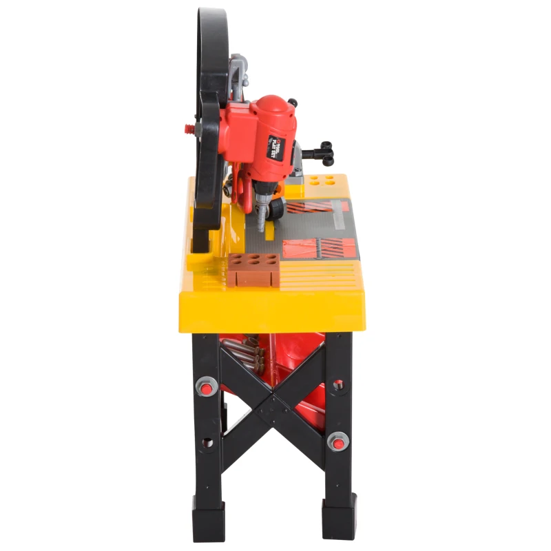 HOMCOM Herramientas de Juguete 53 Piezas Banco de Trabajo para Niños +3 Años Bancada Mesa de Herramientas 50x26x75cm PP