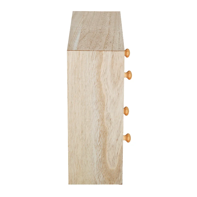 HOMCOM Cajonera de Madera tipo Cómoda y Organizador con 4 Cajones de Almacenamiento para Hogar 26x11.7x26cm