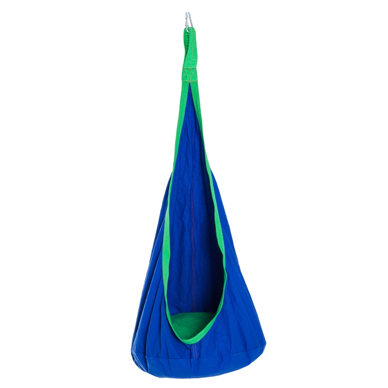 HOMCOM Children's Canvas Hanging Swing Pod Chair Blue