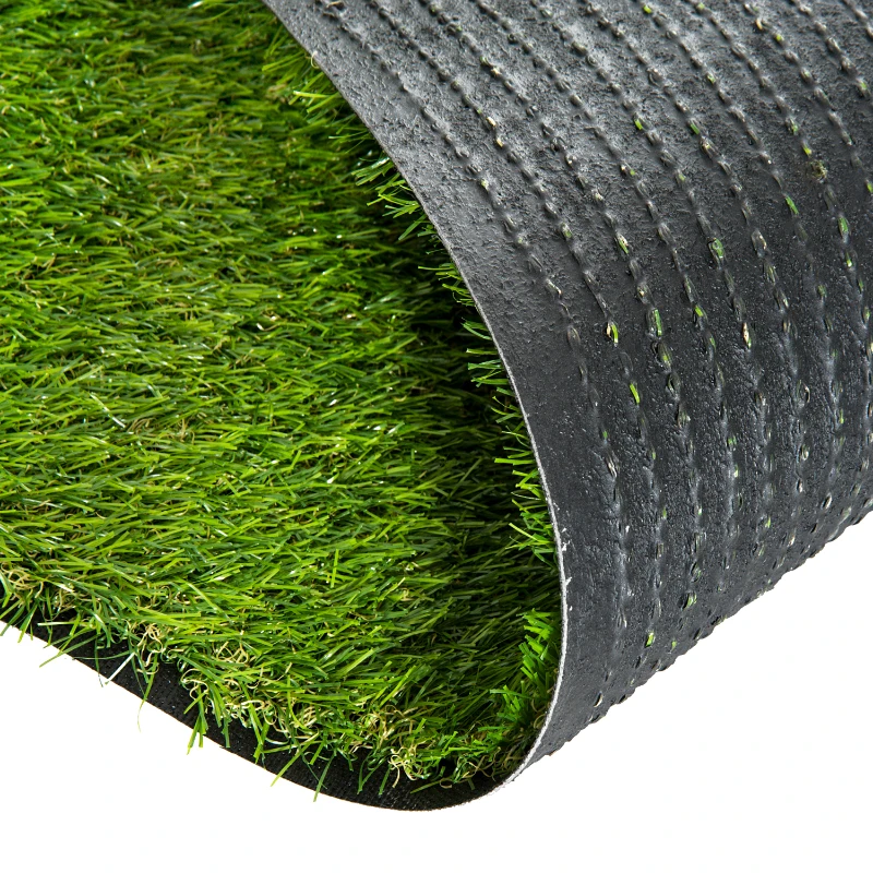 Outsunny Set de 3 Rollos Césped Artificial para Jardín 3x1m 20mm Estera de Hierba Sintética para Terraza Alfombra de Césped Tacto Cómodo Reciclable Interior