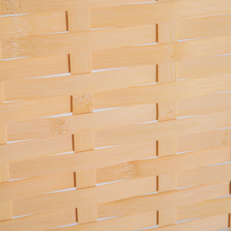 HOMCOM Biombo Separador de Madera Mimbre 4 Paneles Separador de Ambientes Divisor de Habitaciones Dormitorio 180x2x180cm