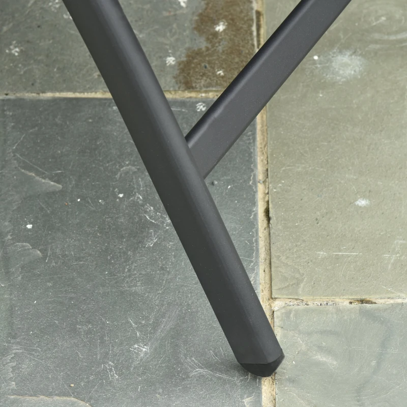 Outsunny Silla Plegable de Ratán con 5 Posiciones Silla Reclinable de Aluminio para Jardín Balcón Terraza Exterior Carga 160 kg 59x68x107 cm Negro