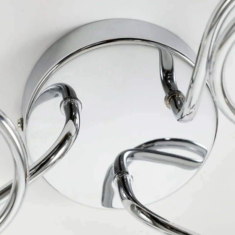 HOMCOM Lámpara de Techo con Bolas Cristal Focos Giratorios Luces LED Moderno 3 Bombillas G9 25W Lámpara de Salón Dormitorio Ф38x17cm