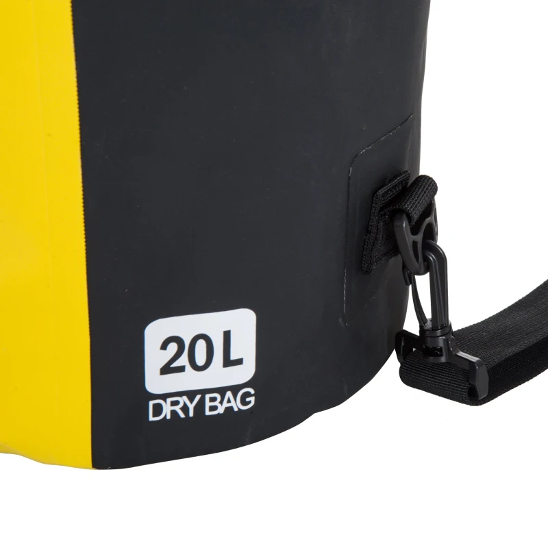 Bolsa Estanca 20L PVC Bolsa Seca Impermeable Mochila con Correa Ajustable para Deporte Aire Libre Φ25x61cm