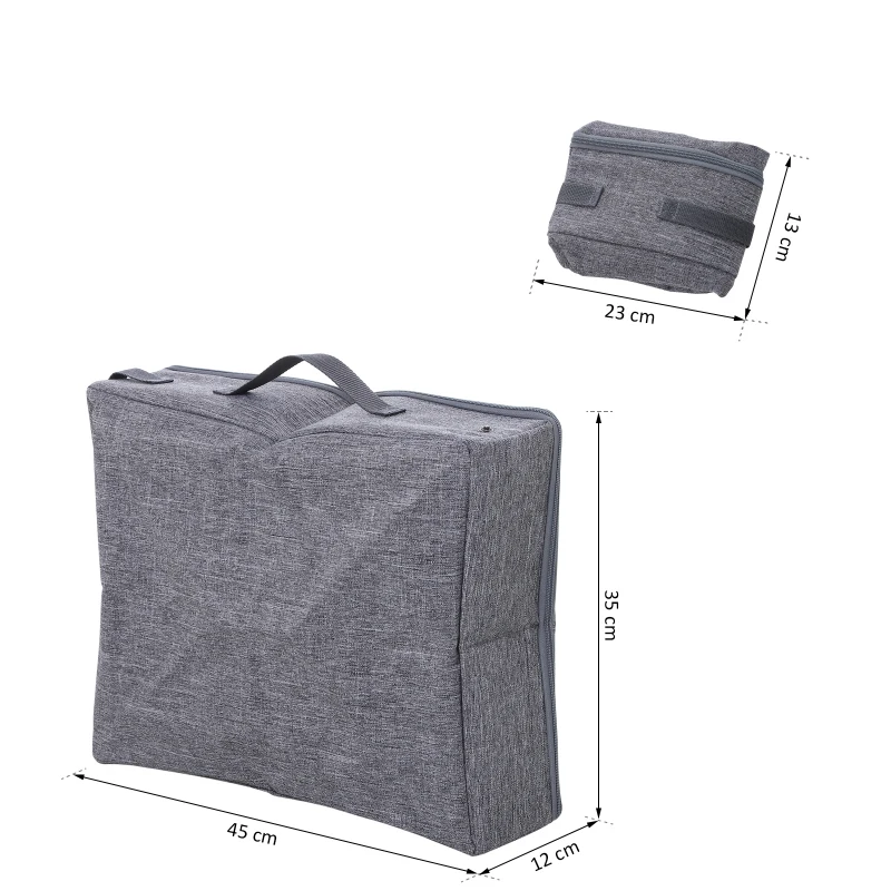 PawHut Arenero Plegable Portátil para Gatos Aseo Gatos con Asa y Cremallera 45x35x12 cm Gris Tela Oxford