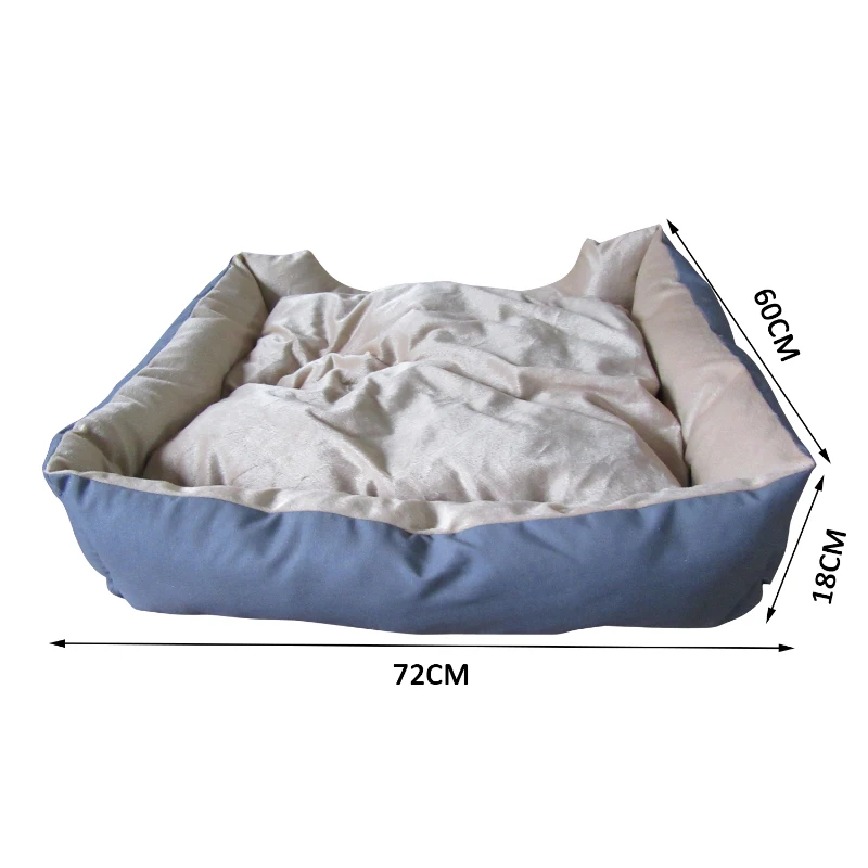 Cama con Cojin para Mascota Perro Gato Mascotas 72x60x18 cm Suave y Lavable