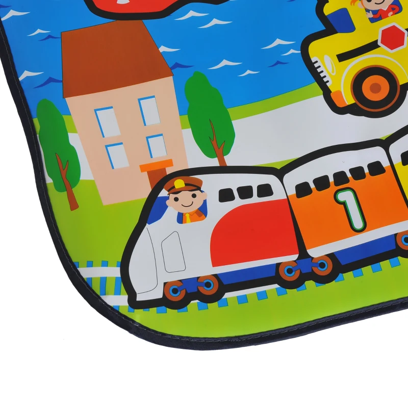 HOMCOM Alfombra Musical de Juego Infantil Musical Juguete para Patear Patrón Ciudad Manta de Actividades Baile para Niños +3 Años 95x71cm