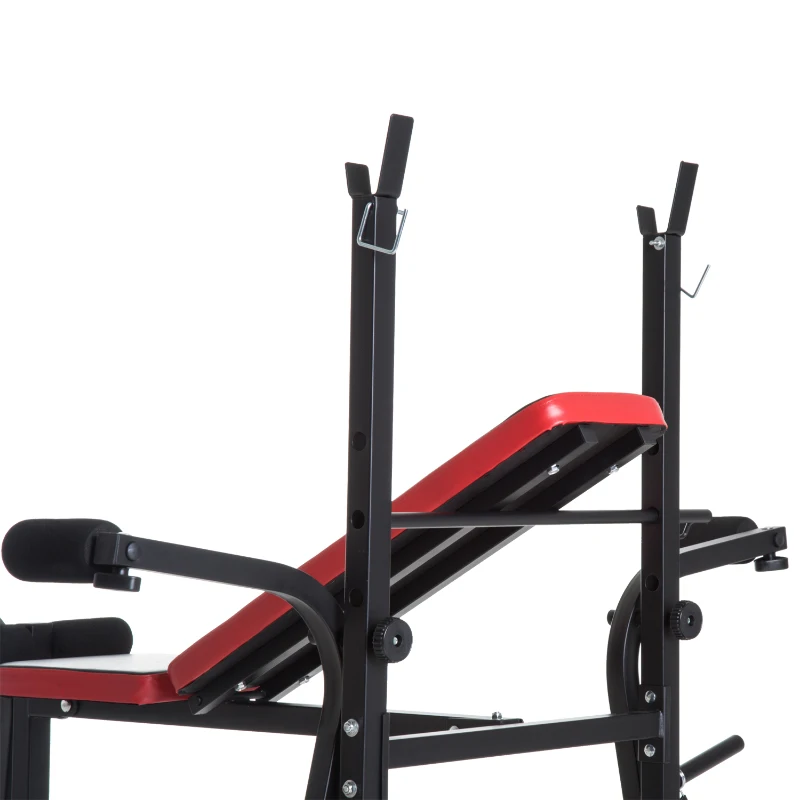 HOMCOM Steel Multi-Function Home Gym Fitness Bench Black/Red