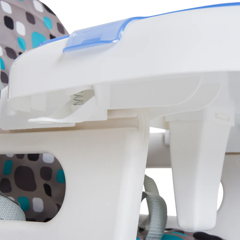 HOMCOM Trona para Bebé Multifuncional Convertible en Silla Mecedora y Silla+Mesa con Cinturón de Seguridad (Blanco y Azul)