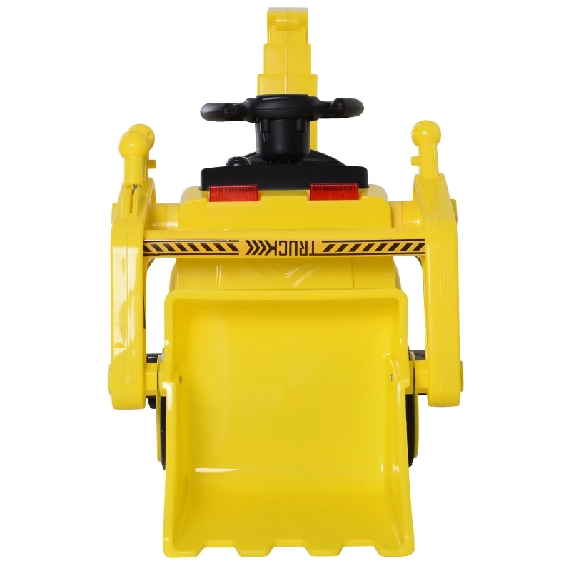 HOMCOM Tractor Eléctrico para Niños con Música y Luces Coche Eléctrico con Pala Masiva Batería 6V Carga 30kg 3 Años+