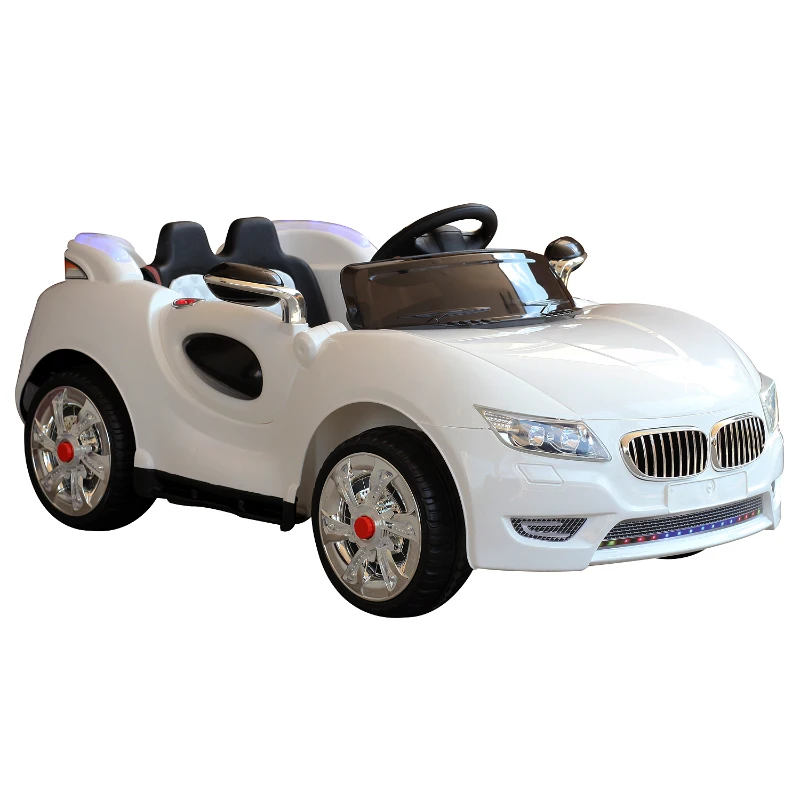 HOMCOM Coche Eléctrico para Niño 2+ Años con Mando a Distancia Vehículos Eléctricos Con Música y Luces Doble Apertura de Puerta Batería 12V Carga 25kg 128×80×53cm Blanco