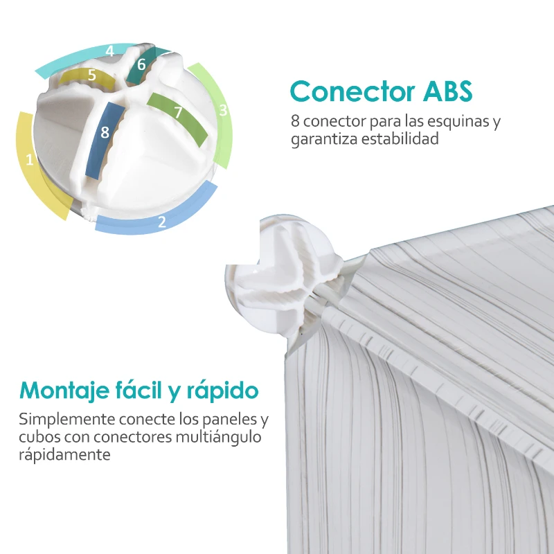 HOMCOM Armario Modular Plástico Estantería 5 Cubos Ropero Zapatero Aparador Combinado Ropero Zapatero Combinado Mueble Organizador Ropa Zapatos Accesorios Juguetes