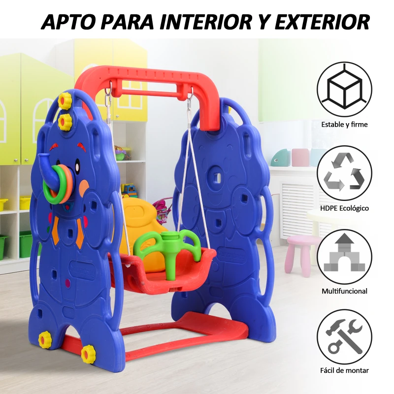 HOMCOM Columpio Infantil 90x120x66cm Niños de 9 a 36 meses Carga Max 50Kg
