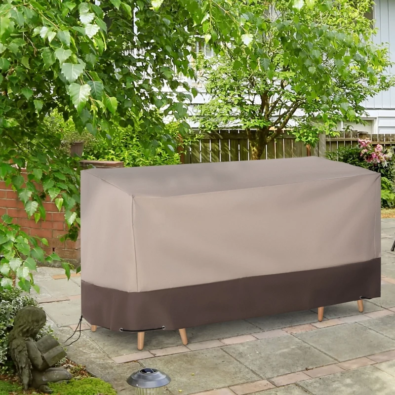 Outsunny Funda para Muebles de Jardín 600D Oxford Protecció contra el Polvo los Rayos UV Cubierta para Mobiliario Exterior 127x72x76 cm para Mesas Sillas Sofás Marrón