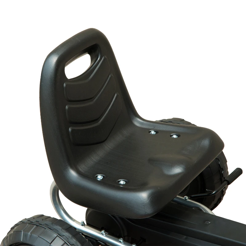 Homcom Pedal Go Kart W/Rubber Wheels-White/Black