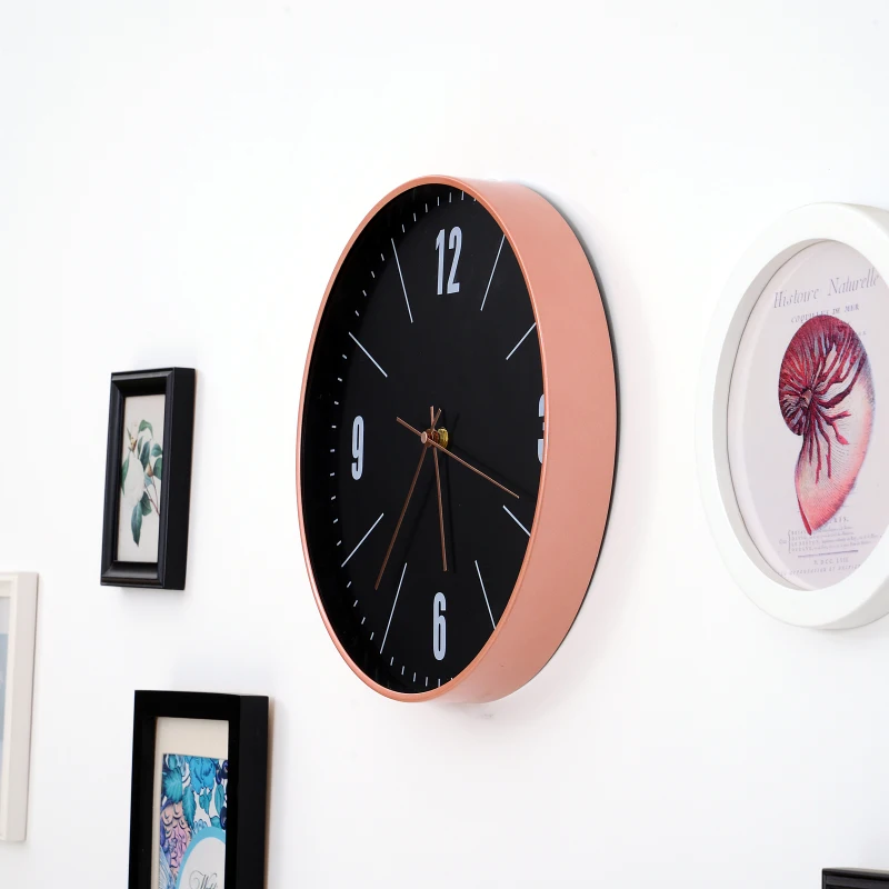 HOMCOM Reloj de Pared Silencioso y Moderno 30x30x4.5cm Decorativa Acrílico Resistente y Marco Plástico