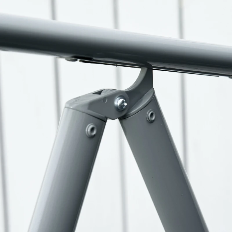 Outsunny Set de 2 Sillas de Comedor de Jardín Plegables de Aluminio con Respaldo Alto Ajustable de 8 Niveles y Reposabrazos Transpirable 65x55x107 cm Gris