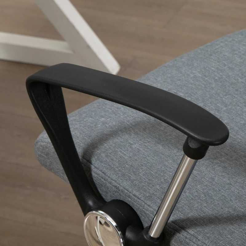 Vinsetto Silla de Oficina Ergonómica Silla de Escritorio Basculante Giratoria con Altura Ajustable del Asiento para Hogar Oficina 62x62x118-128 cm Gris