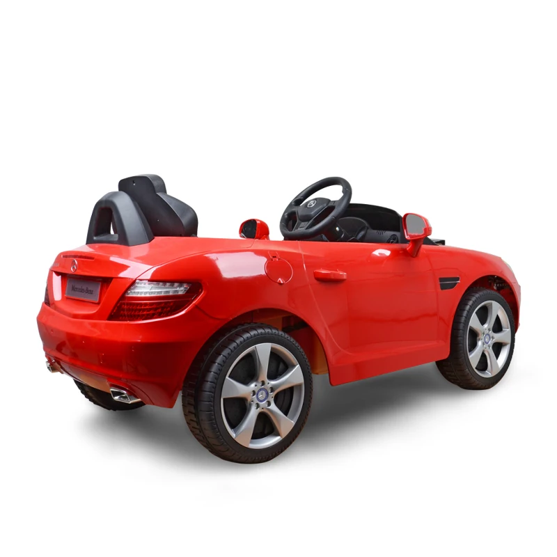 HOMCOM Coche Eléctrico Bateria 6V Automóviles Infantiles para Niños Mercedes Benz 81200 Color Rojo Mando Control Remoto y conexion MP3 Llaves encendido Luces de Faros y Claxon