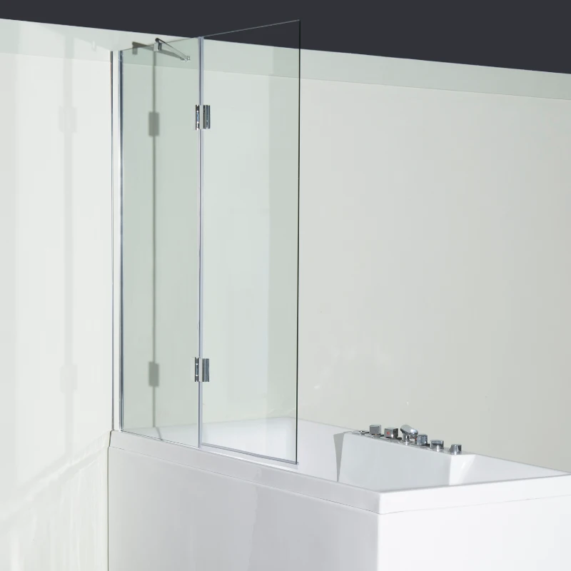 Mampara Ducha Cristal Templado 140x120cm Pantalla Ducha Bañera de Baño