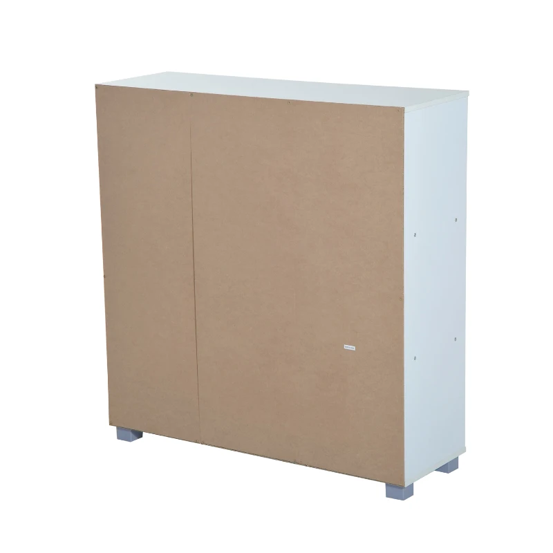 HOMCOM Estantería Librería Alta para libros tipo Biblioteca Organizador Multifuncional Blanco-Roble (9 Cubos)