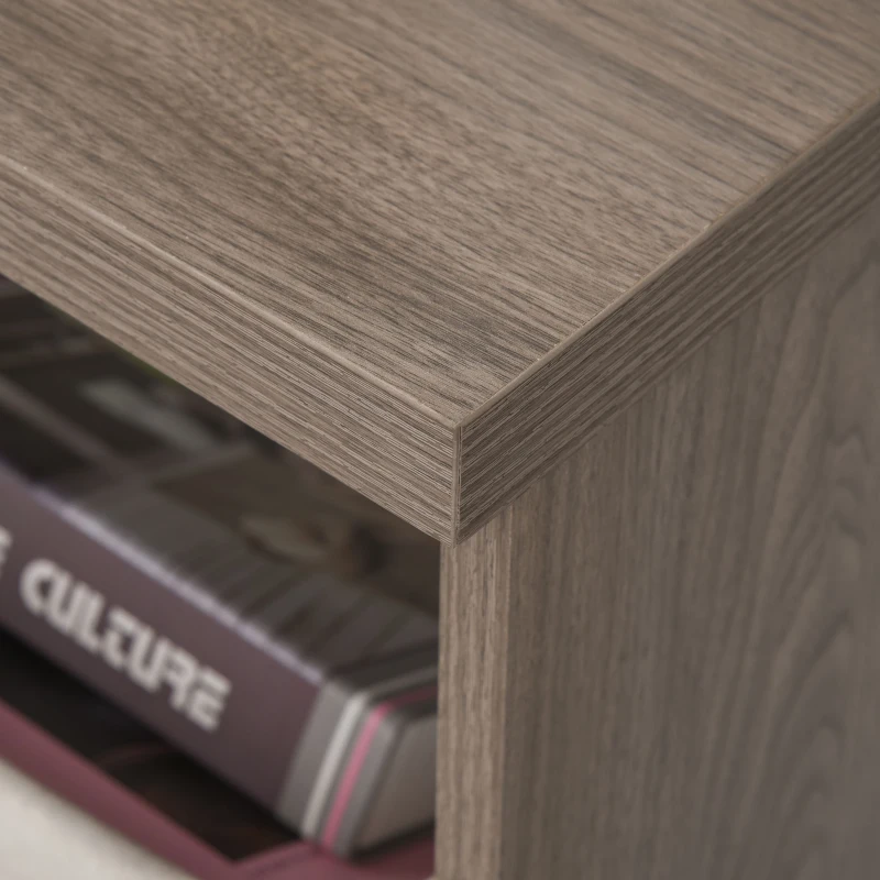 HOMCOM Estantería de Madera Librería Biblioteca de 4 Compartimentos con Baldas Ajustables para Libros Archivos 119,5x29,5x76,5 cm Marrón nogal