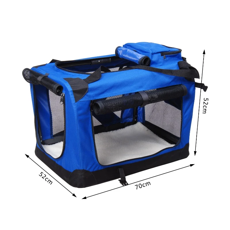 PawHut® Bolsa de Transporte Perros Gatos Mascotas Viaje Tubo de Acero 4 Entradas 70x52x52cm