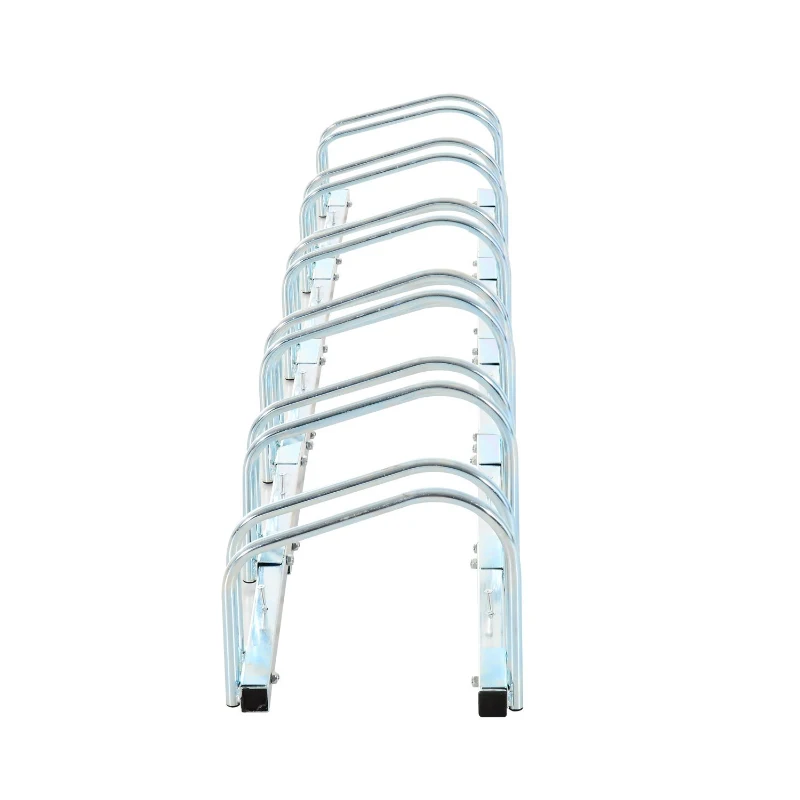 HOMCOM Soporte para Aparcar 6 Bicicletas Aparcamiento 6 Bicicletas para Suelo y Pared Garaje Almacenamiento Acero 179x33x27 cm Plata