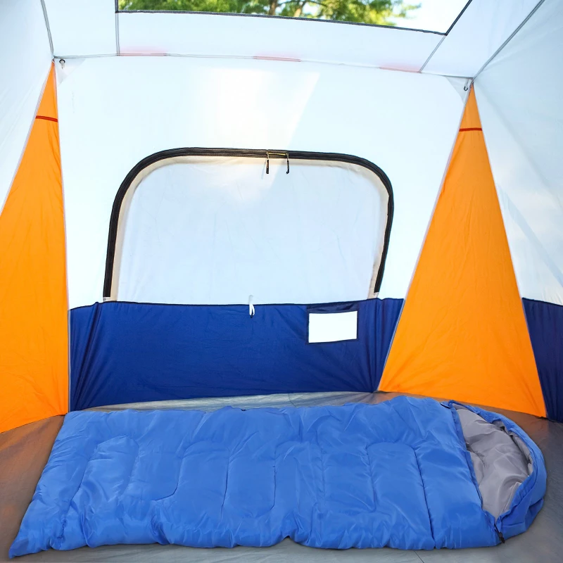 Saco de Dormir Individual para Camping y Picnic con Bolsa de Transporte 210x75 cm Azul