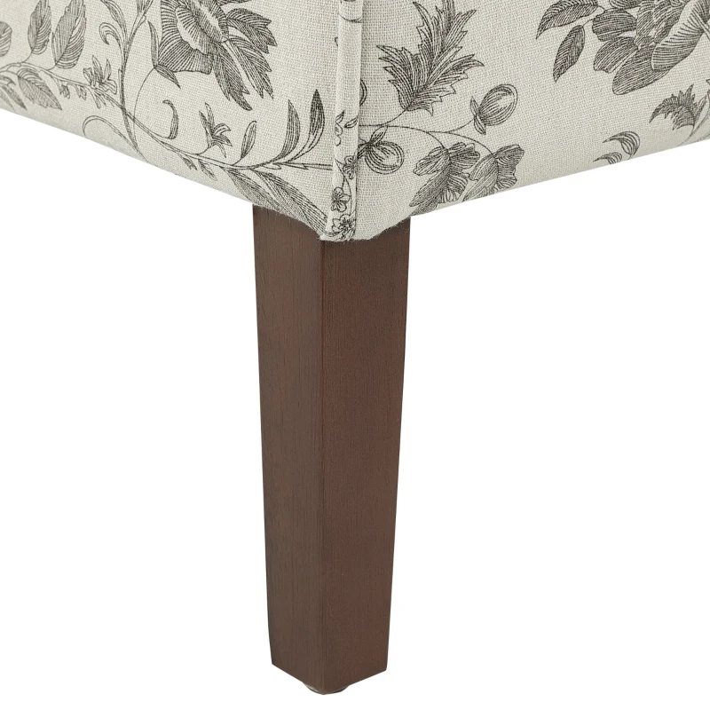 HOMCOM Butaca Sillón de Comedor Salón sin Brazos Silla Individual con Asiento Acolchado y Patas de Madera 57x76x83,5 cm Estampado Floral