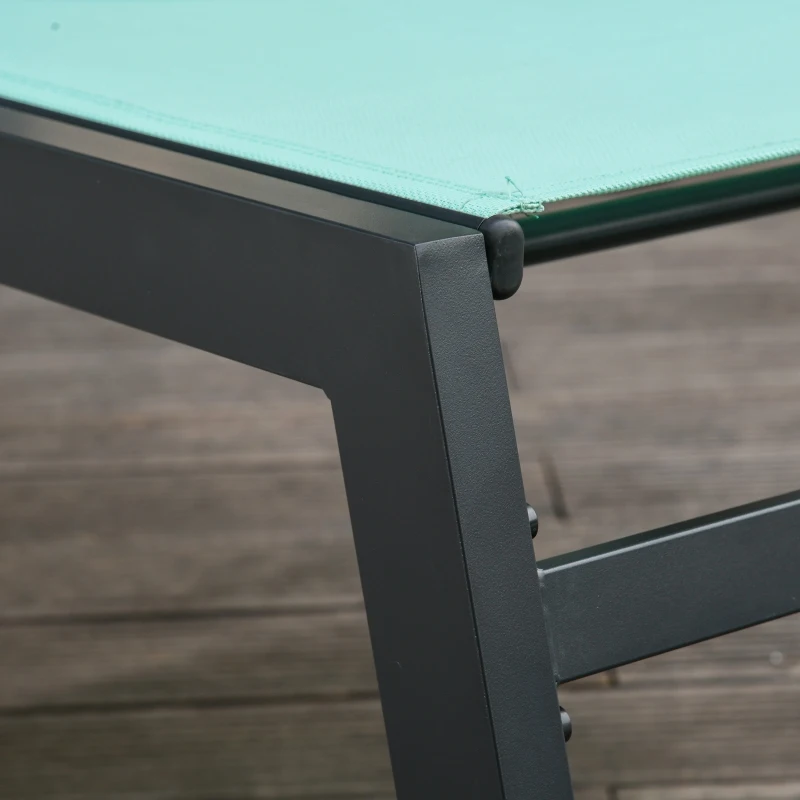 Outsunny Tumbona Multiposiciones de Jardín con Respaldo Reclinable en 5 Posiciones de Aluminio y textilene Carga 160 kg para Patio Terraza 169x65x102 cm Verde