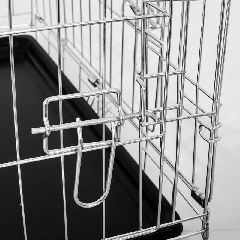 PawHut Transportin Plateado ABS y Acero 122x77x82cm