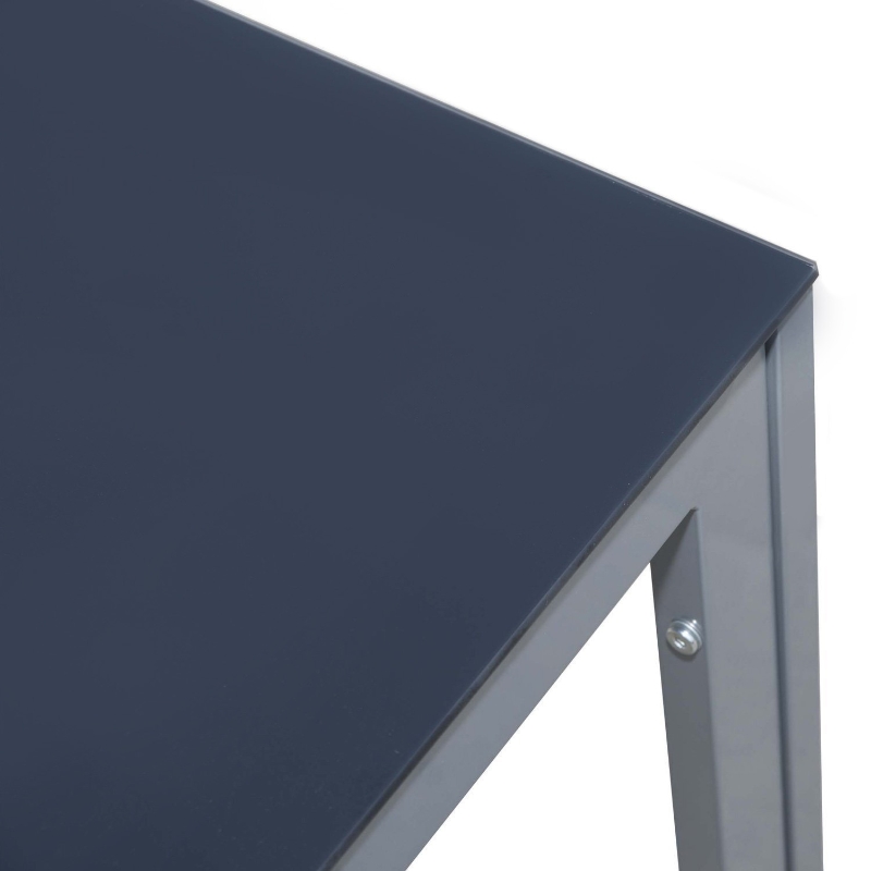 Outsunny Mesa de Jardín Terraza de Aluminio Mesa Comedor Exterior Mesa Auxiliar Rectangular Tabla Vidrio Templado Carga 60kg 87x87x72cm