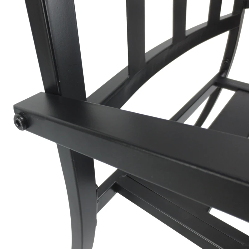 Outsunny® Conjuntos de Mesa y 2 Sillas de Jardín Muebles Comedor Exterior Bistro Café Set Jardín Terraza Sillón Ancho y Cómodo Acero