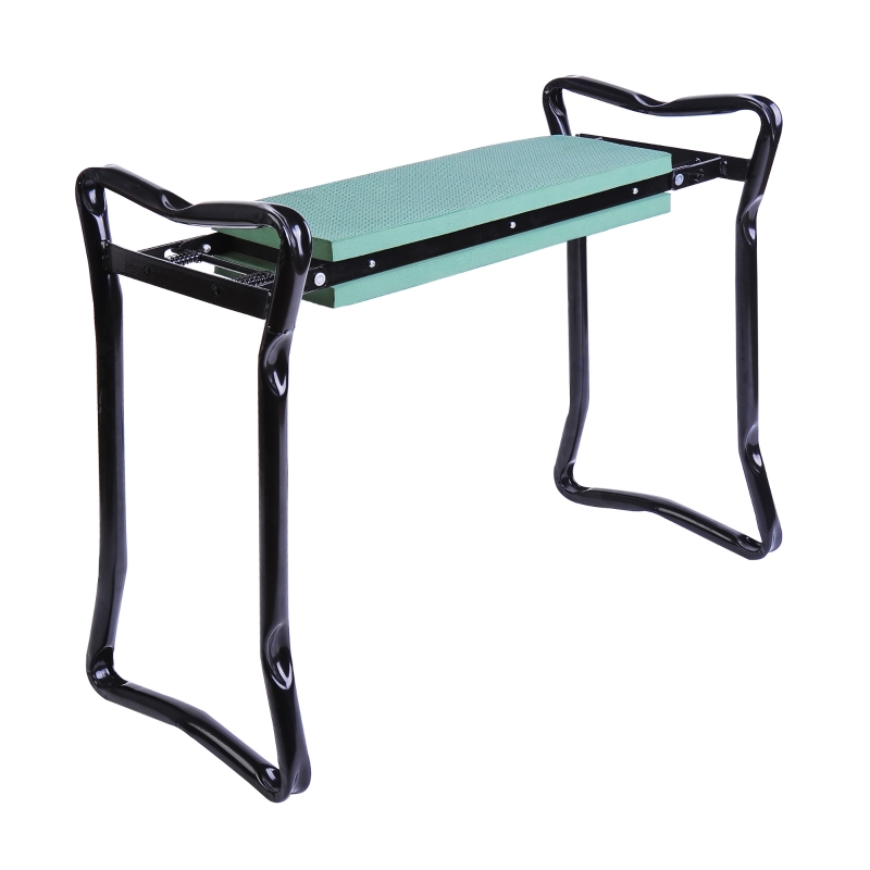 Outsunny Garden 2 in 1 Kneeler Bench-Green/Black