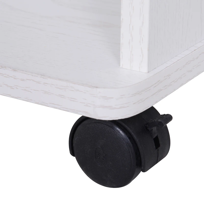 HOMCOM Aparador Auxiliar de Cocina Armario Alacena con Bastidores Laterals, Secciones Abiertas y Cajón Organizador Mueble 75.7x50.2x94cm con 4 Ruedas (2 con frenos ) para Almacenamiento