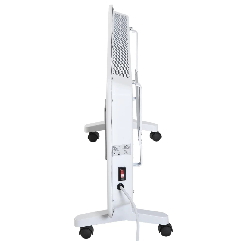 HOMCOM Radiador eléctrico Calefactor con Ruedas Convector de Pared/Pie con Pantalla Táctil Temporizador y Control Remoto 2 Niveles Calor 1000/2000W