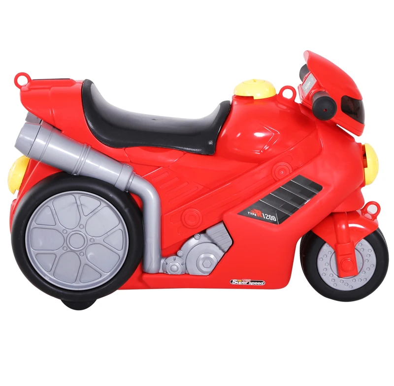 HOMCOM Maleta Correpasillos Niños con Forma de Moto Bolso de Taquilla de Viaje Infantil de Mano Bebé Ride-On con 4 en 1 para los Niños Mayores de 3 Años