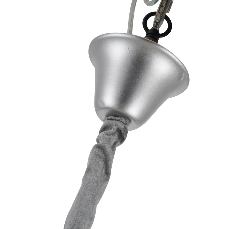 HOMCOM Lámpara Techo de Cristal, Lámpara de Araña de Cristal Colgante Moderno para Salón Altura Ajustable con 6 Portalámparas Ф54x120 cm