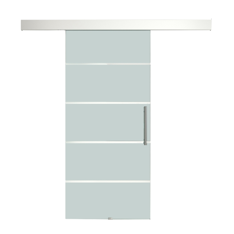 HOMCOM Puerta Corredera Cristal Puerta Deslizante de Vidrio Puertas de Interior Puerta de Granero Estilo Granero 75x210cm