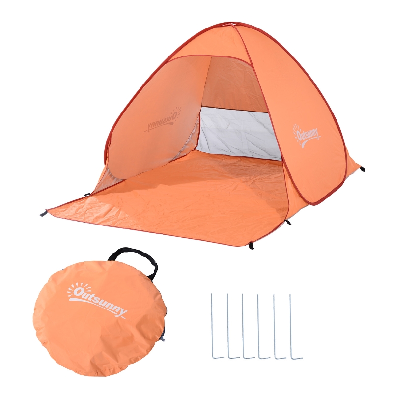 Outsunny Tienda de Campaña Pop-Up Instantánea y Portátil con Ventanas tipo Refugio para Playa Picnic y Camping con Protección Solar UV