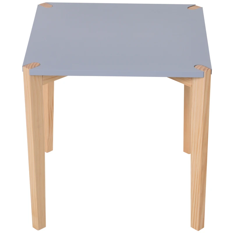 Mesa de Centro para Salón Cuadrada con Patas de Madera y Tablero MDF 45x45x45cm Azul