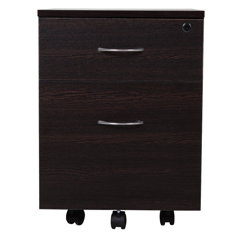 Vinsetto Cajonera Archivador con Ruedas Armario Archivador Móvil Cajonera Madera Seguro para Oficina con Llave para Organizar Documentos en Oficina o Hogar 40x44x54.6cm