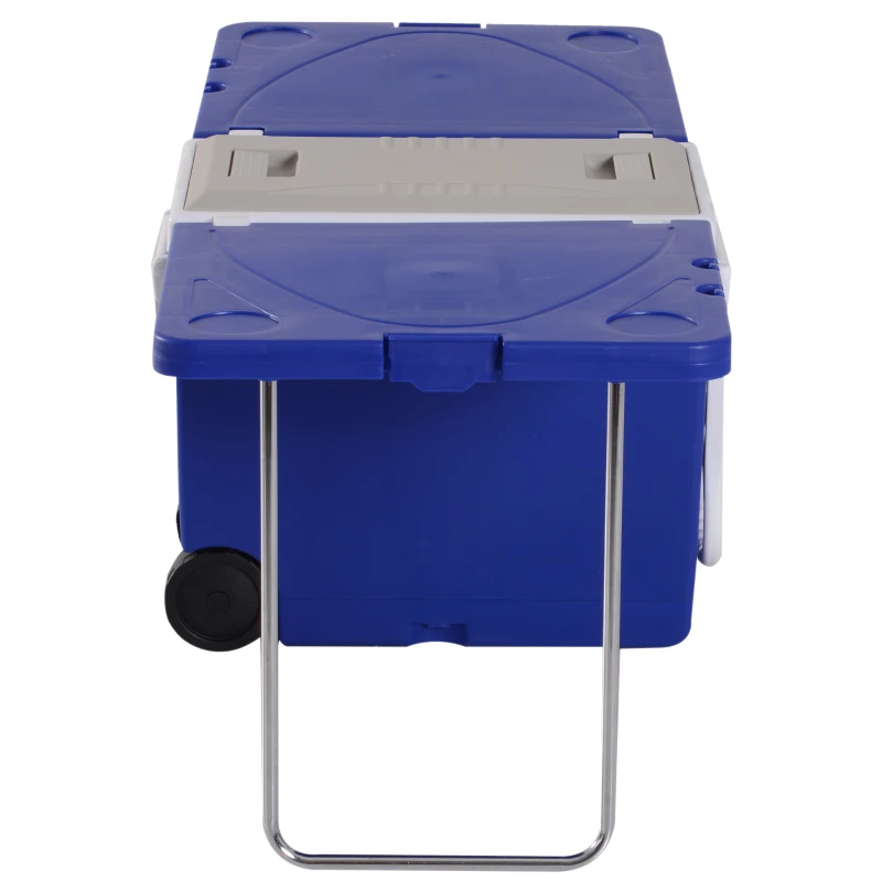 Outsunny Nevera Termo 28L con Ruedas Convertible en Mesa y Sillas Plegable para Camping Exterior Caja Aislante Termo Profesional Recipiente Térmico Nevera Caja de Enfriador  para Playa Patio Picnic