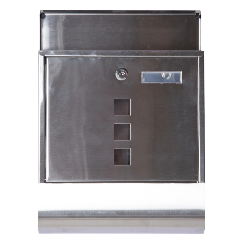HOMCOM Buzón Exterior de Acero Inoxidable para Cartas Correo Postal