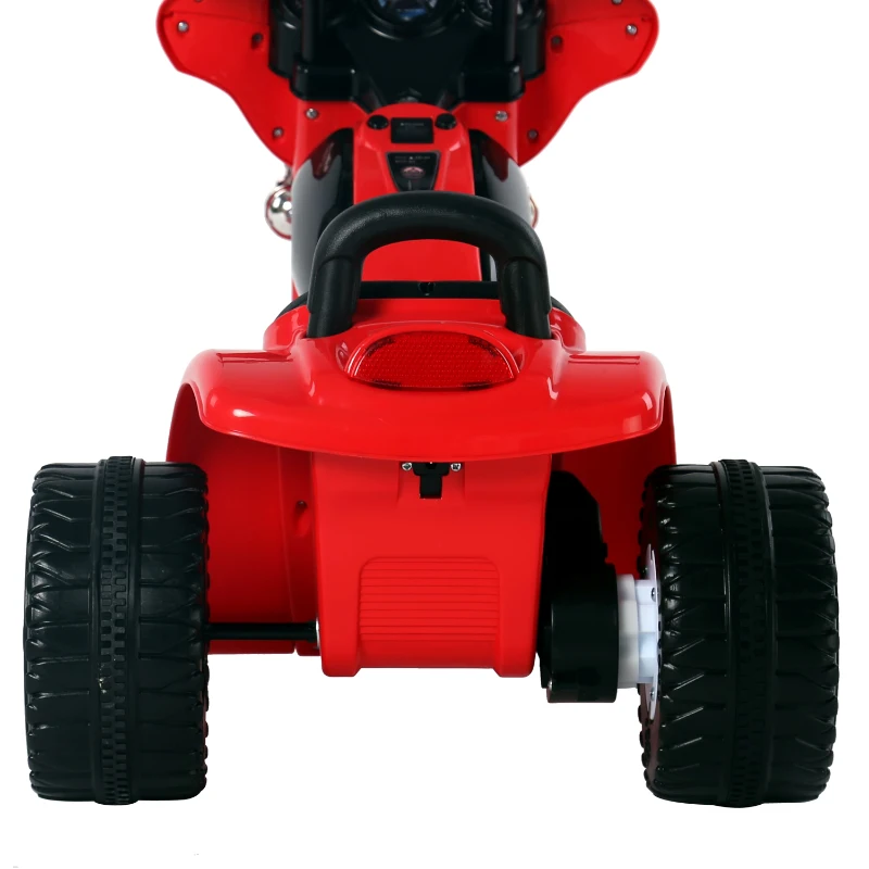 Moto Eléctrica Infantil Coche Triciclo Correpasillos a Batería Niños 18-36 Meses 6V Metal + PP 80x43x54.5cm Rojo