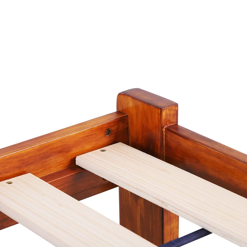 HOMCOM Marco de Cama Doble de Madera de Pino para Dormitorio Cama de Metal Estructura Carga 250kg 139.3x195.5cm